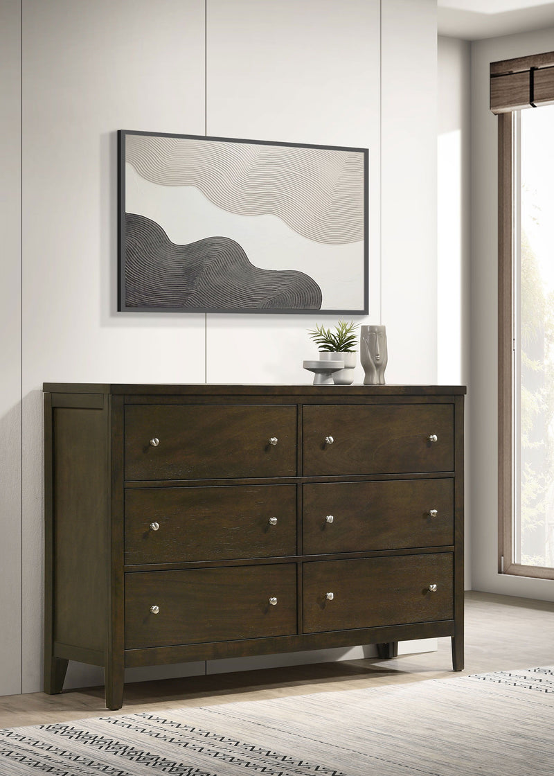 Wilkes - 6-Drawer Dresser Cabinet - Dark Cocoa