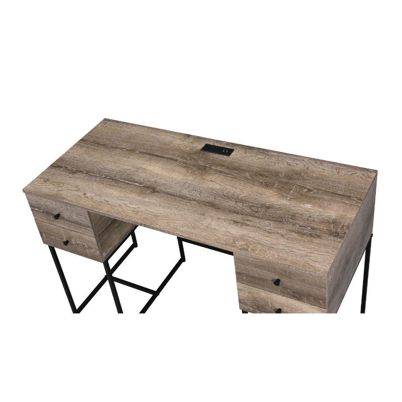 Desirre - Desk - Rustic Oak & Black