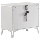 Cassia - 2-Drawer Nightstand Bedside Table - White High Gloss