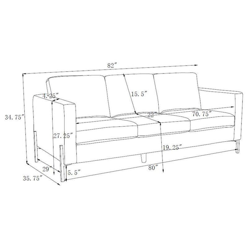 Tilly - Upholstered Track Arms Sofa Set