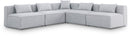 Cube - Linen 5 Piece Modular Corner Armless Sectional