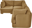 Hammond - Velvet Performance Fabric Upholstered 4 Piece Sectional