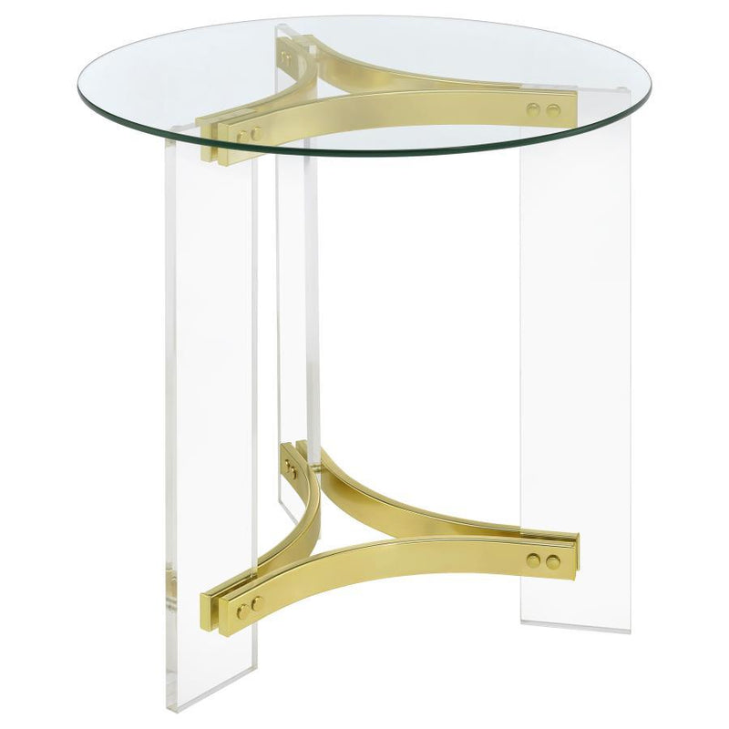Janessa - Round Glass Top Acrylic Leg Table