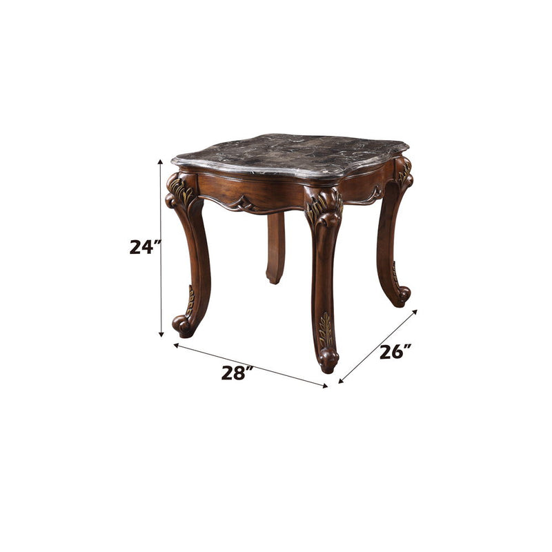 Miyeon - End Table - Marble Top & Cherry