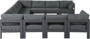 Nizuc - Outdoor Patio 11 Piece Modular Sectional With Gray Frame