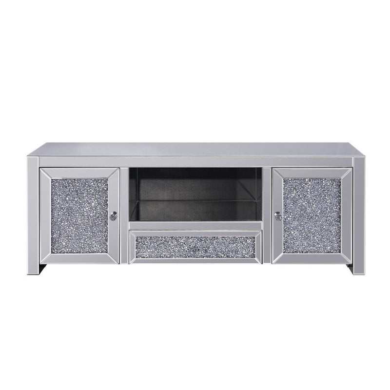 Noralie - TV Stand - Mirrored & Faux Diamonds - 22"