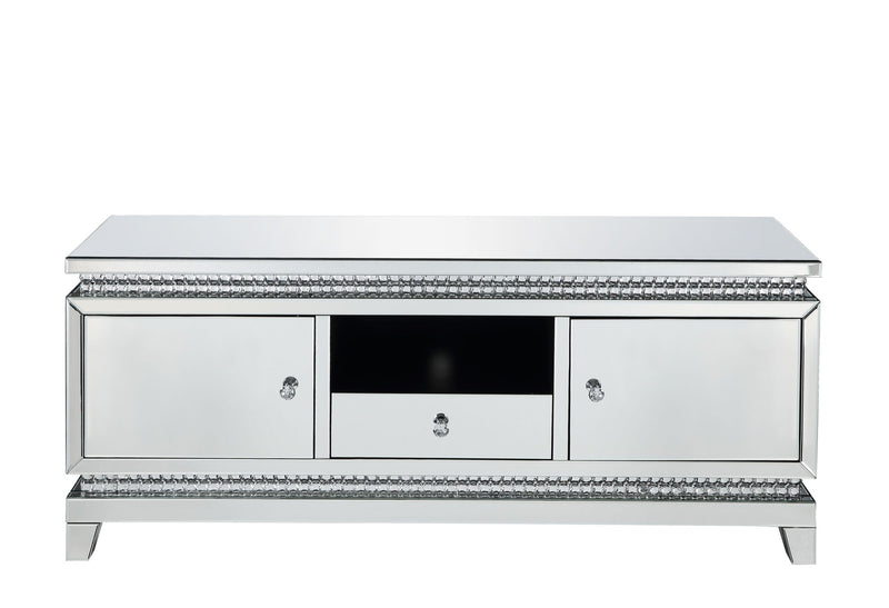 Lotus - TV Stand - Mirrored, Faux Ice Cube Crystals