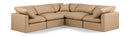 Indulge - Faux Leather 5 Piece Modular Corner Sectional - Tan
