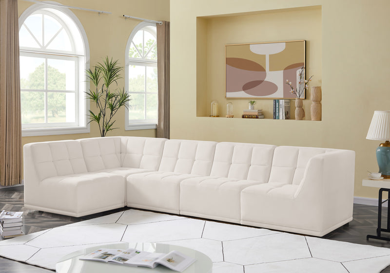 Relax - Modular Sectional 5 Piece - Cream - Fabric