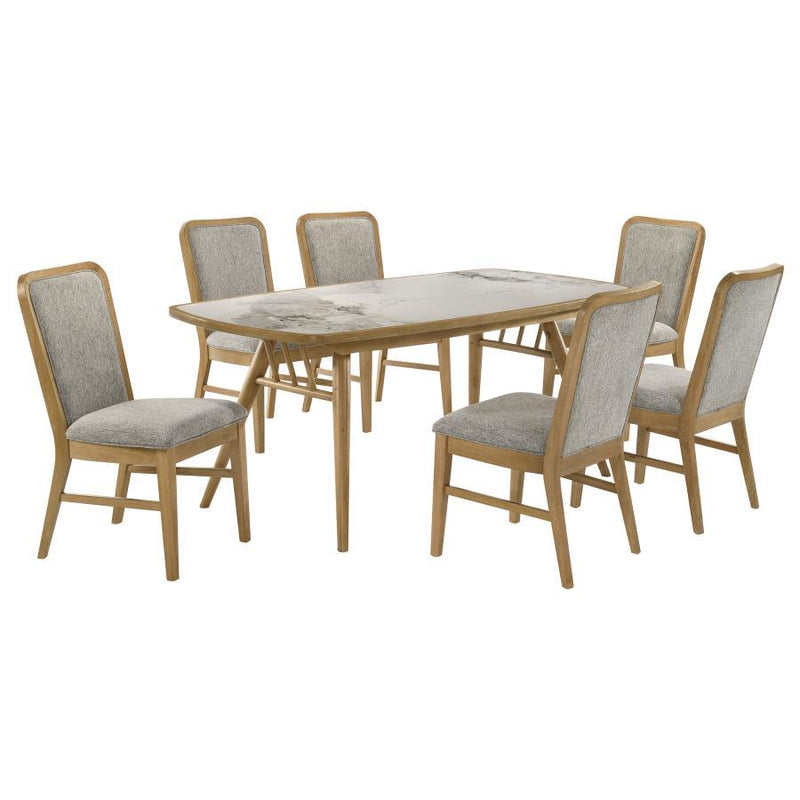 Croyden - 7 Piece Rectangular Dining Set - Gray / Weathered Natural