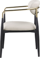 Ronda - Vegan Leather Upholstered Dining Arm Chair - Black Legs