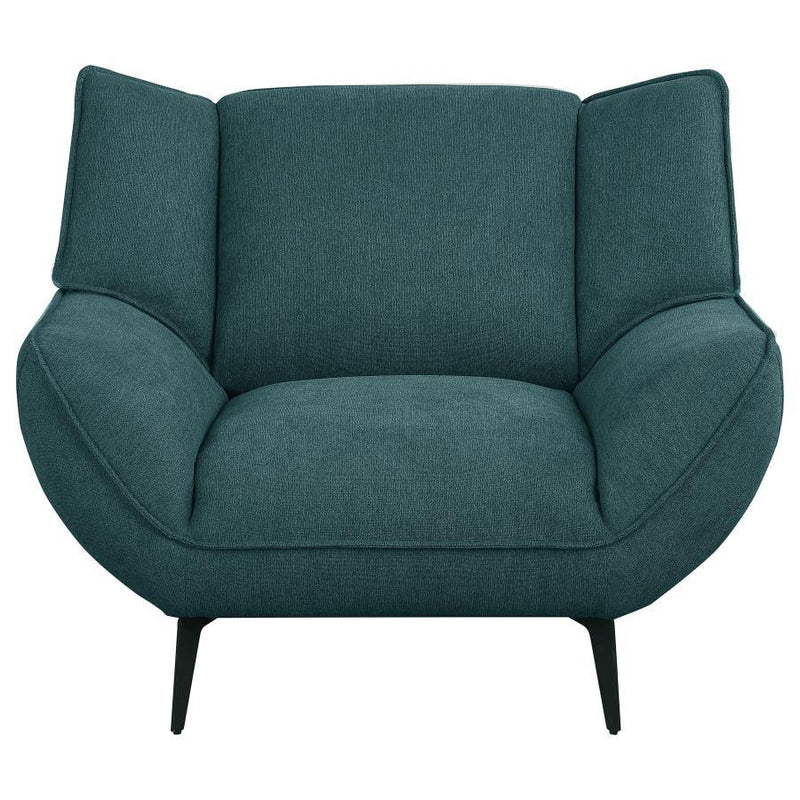 Acton - Upholstered Flared Arm Accent Chair - Teal Blue