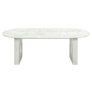 Zayn - Dining Table - White Natrual Marble Top & White