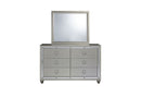 Riley - 6 Piece King Bedroom Set (Bed, Dresser, Mirror, 2 Nightstands, Chest) - Silver