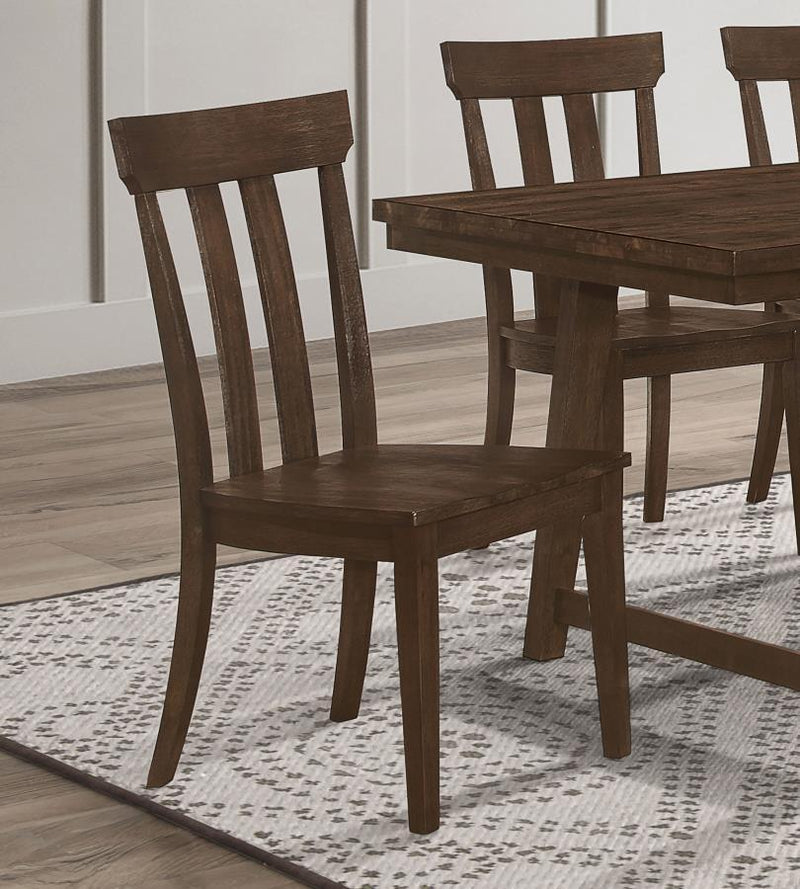 Reynolds - Slat Back Dining Side Chair (Set of 2) - Brown Oak