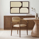Ronda - Vegan Leather Upholstered Dining Arm Chair - Walnut Legs