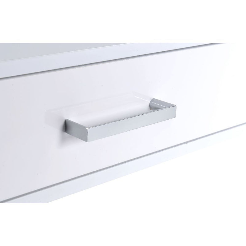 Coleen - Writing Desk (Same Ac00901) - White High Gloss & Chrome