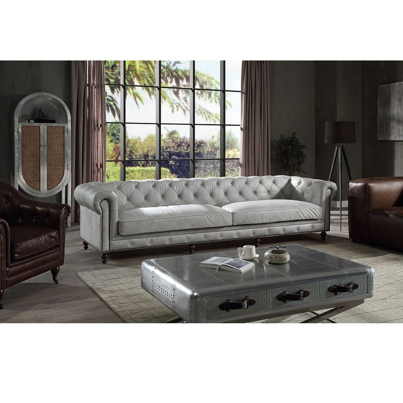 Ofer - Sofa - Vintage White Top Grain Leather