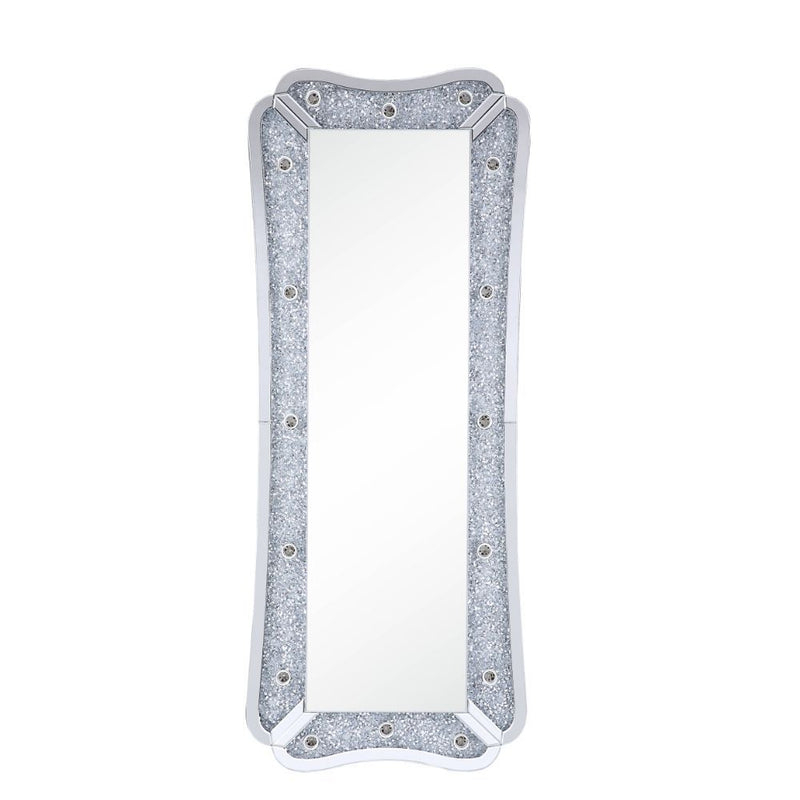 Noralie - 63" Floor Mirror With Faux Diamonds - Mirrored