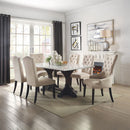 Gerardo - 30" Dining Table - White Marble Top & Weathered Espresso