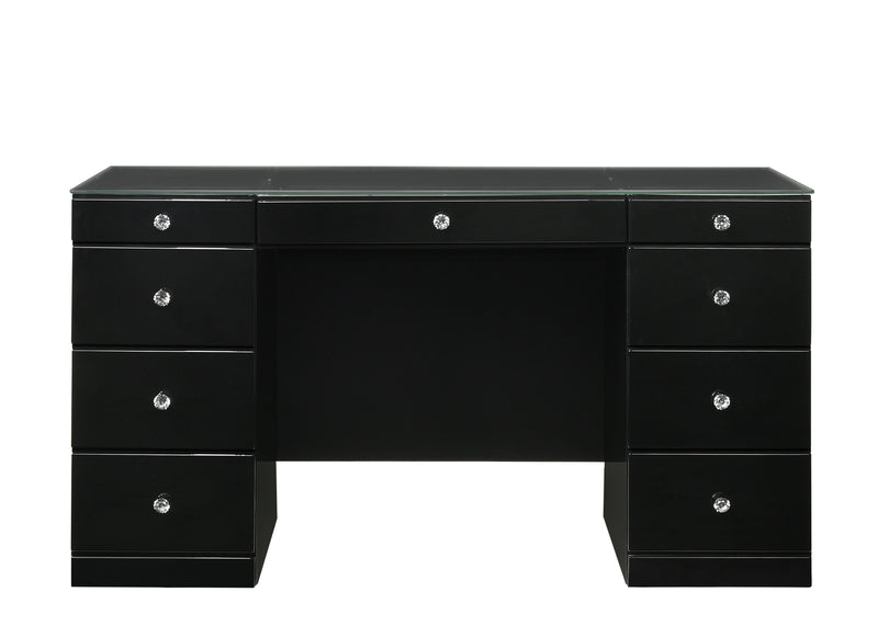Avery - Vanity Desk With Glass Top And LED Mirroк