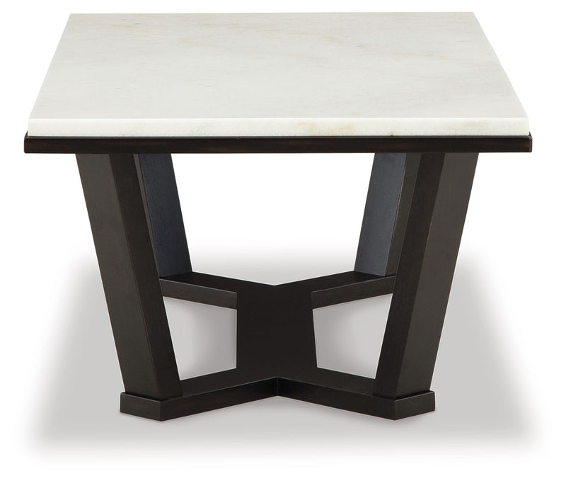 Fostead - White / Espresso - Rectangular Cocktail Table