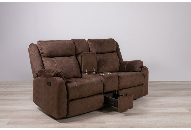 U7303 - Console Power Recliner Loveseat - Domino Coffee