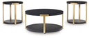 Shylore - Occasional Table Set (Set of 3) - Black / Brass Finish