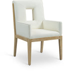 Gwendolyn - Faux Leather Dining Arm Chair With Natural Frame