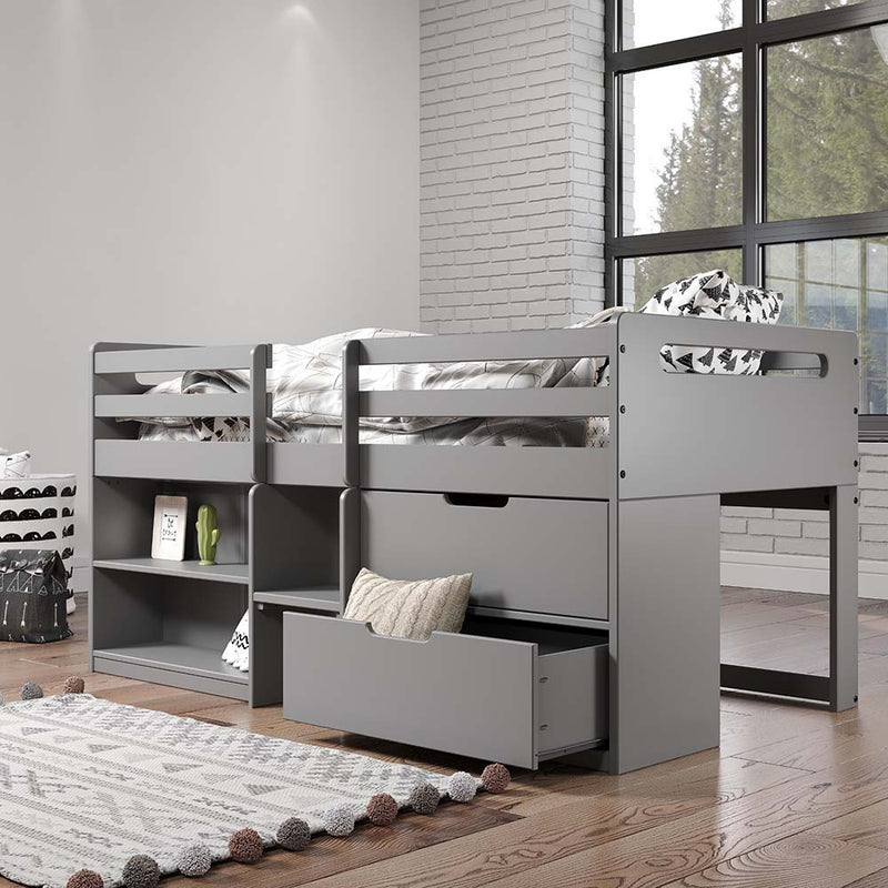 Fabiana - Twin Loft Bed - Gray Finish