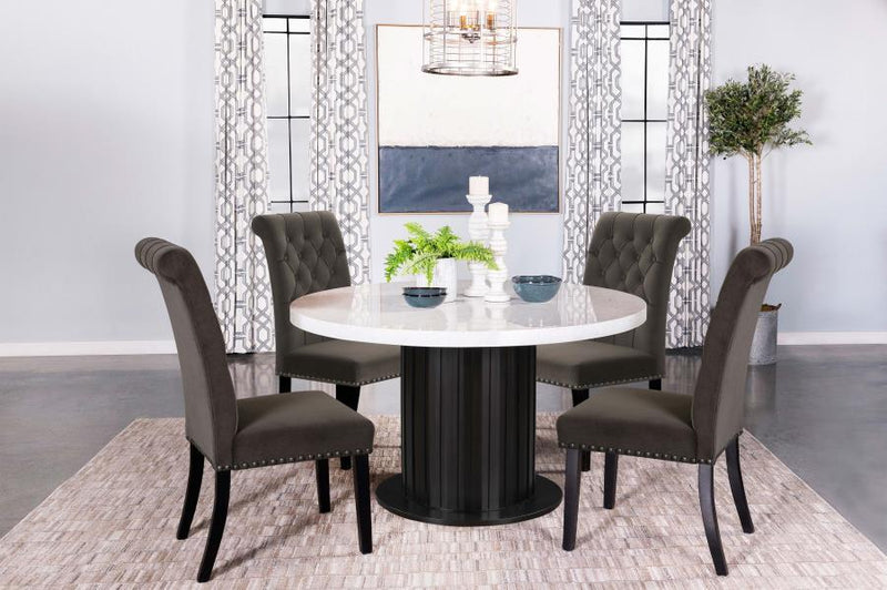 Sherry - Round Marble Top Dining Table Set