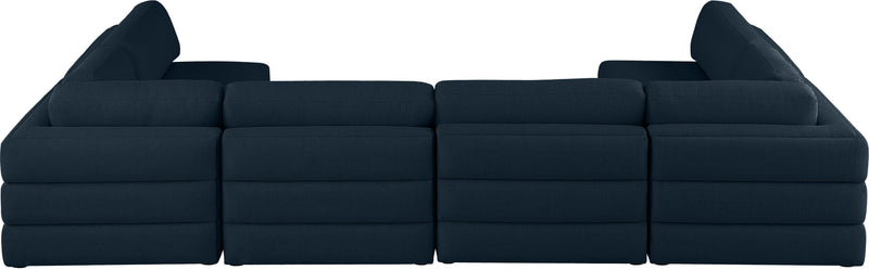 Beckham - Modular Sectional 6 Piece - Navy - Fabric