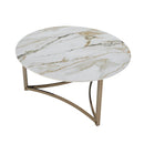 Zaidee - Round Coffee Table - Sintered Stone & Champagne