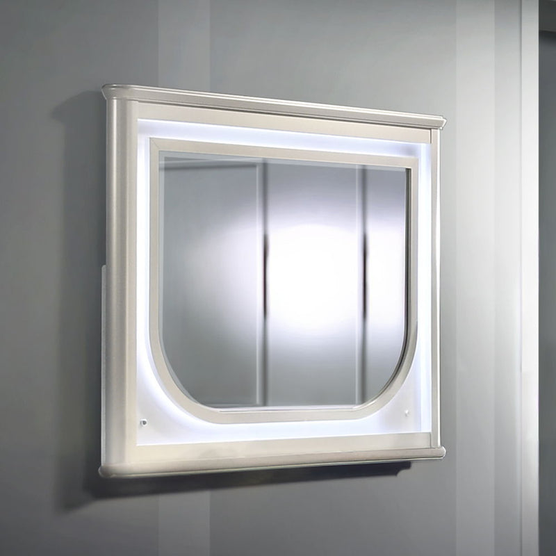 Laveda - Mirror With LED - Pearl White