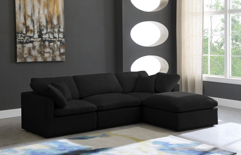 Plush - Velvet Standard Comfort Modular Sectional - Black