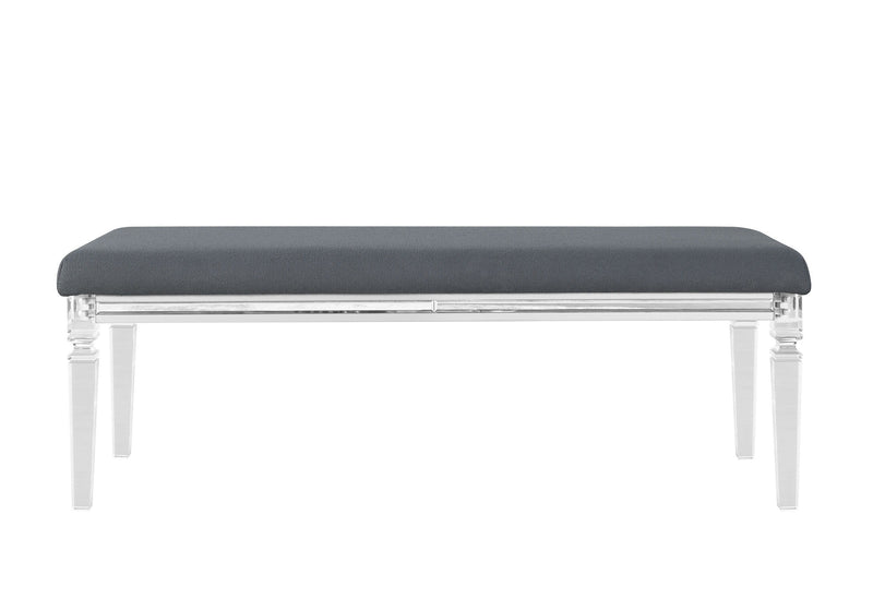 Caleb - Bench With Acrylic Legs - Silver