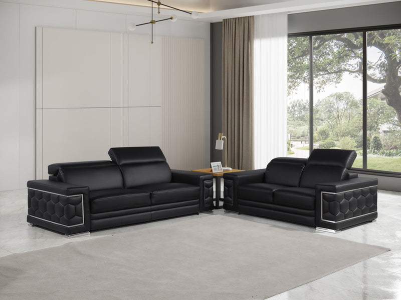 296 - Genuine Leather Living Room Set