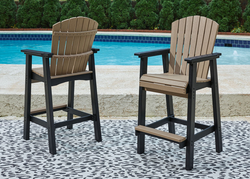 Fairen Trail - Tall Barstool (Set of 2) - Black / Driftwood