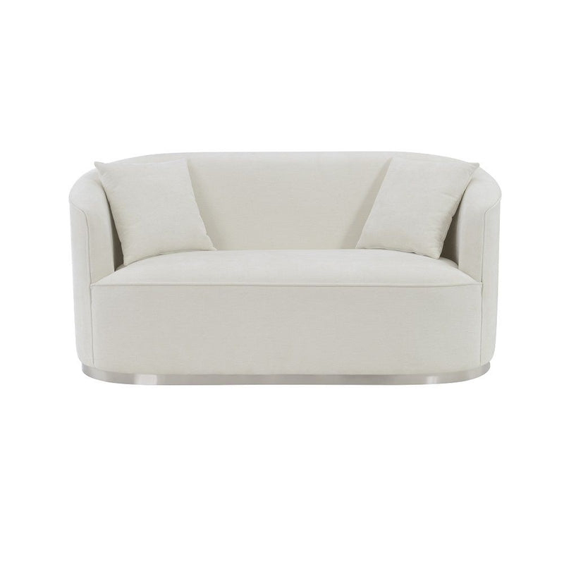Odette - Loveseat With 2 Pillows - Beige Chenille