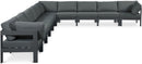 Nizuc - Outdoor Patio 10 Piece Modular Sectional With Gray Frame