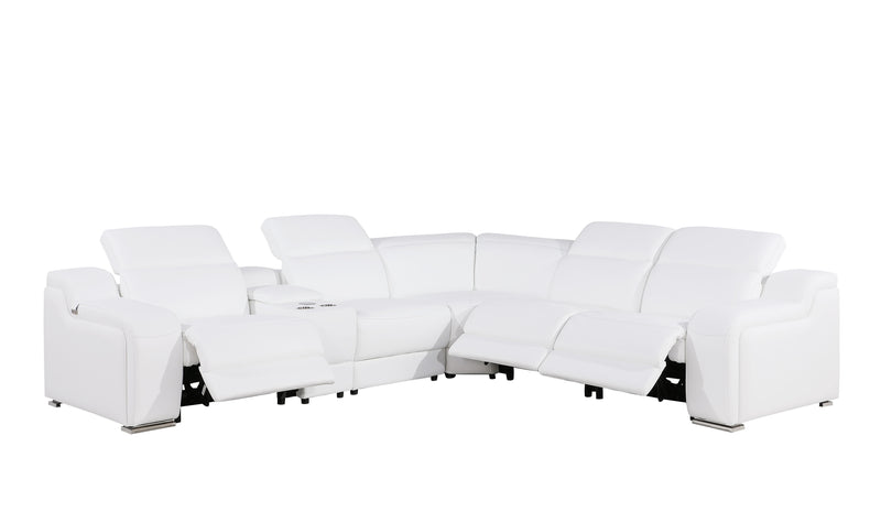 1116 - Power Reclining Italian Leather Sectional