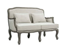Tania - Loveseat With 2 Pillows - Cream Linen & Gray