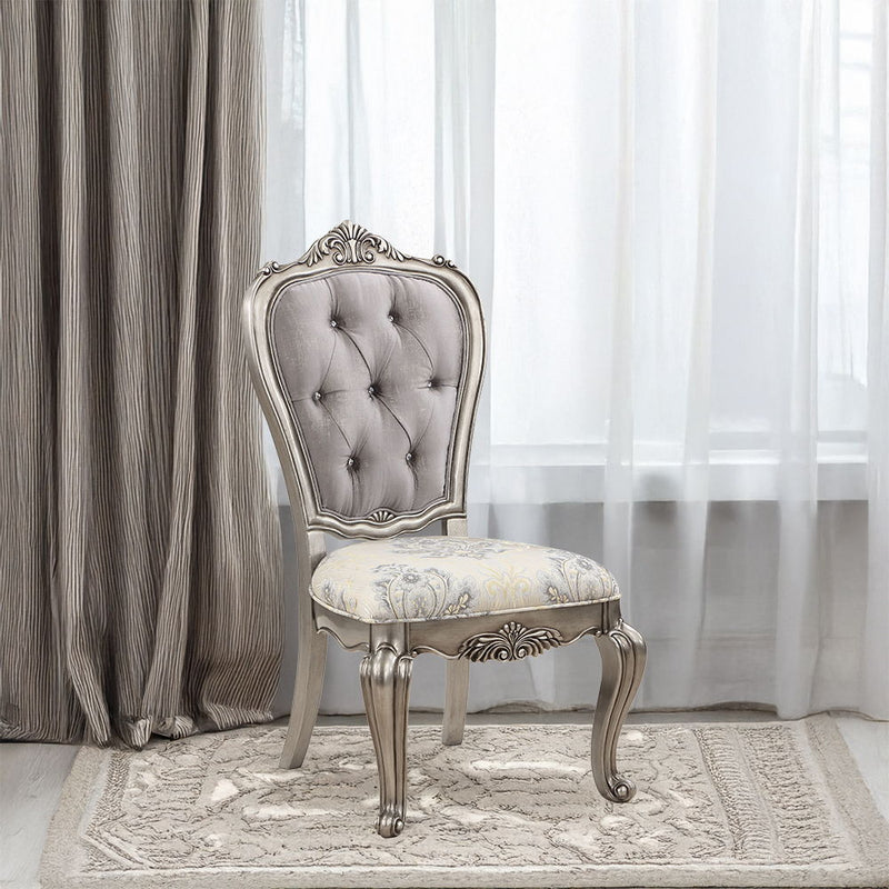 Ariadne - Side Chair (Set of 2) - Velvet & Antique Platinum