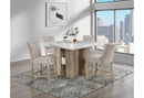 5 Piece Dining Room Set (Bar Table And 4 Bar Stools) - Natural Silver