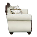 Pierce - Sofa With 5 Pillows - Beige Fabric & Cherry