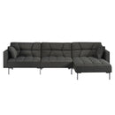 Duzzy - Sectional Sofa - Dark Gray Fabric