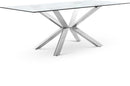 Juno - Glass Dining Table - Pearl Silver