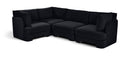 Hammond - Velvet Performance Fabric Upholstered 4 Piece Sectional
