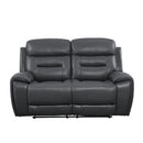 Lamruil - Motion Loveseat - Gray Top Grain Leather