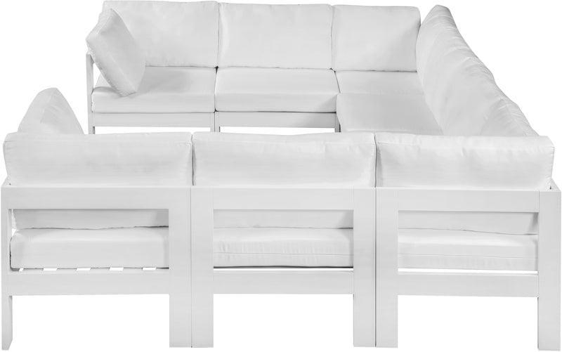 Nizuc - Outdoor Patio Modular Sectional 8 Piece - White - Metal